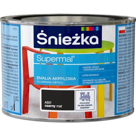 Śnieżka Eko Supermal Acryllack Schwarz Matt 0,4L