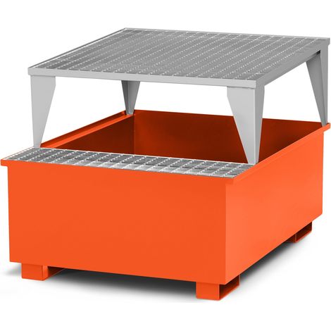 RR Industrietechnik Typ RTA-11 Auffangwannen für IBC aus Stahl mit Abfüllbereich RAL 2004 reinorange