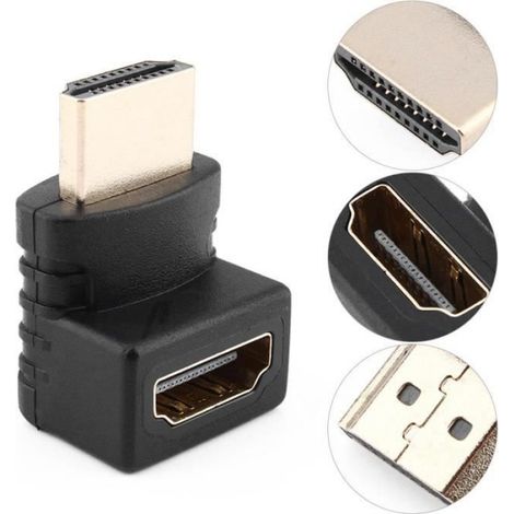 LLA Adaptateur HDMI mâle à femelle 270 degrés Adaptateur de câble HDMI mâle vers HDMI femelle Adaptateur convertisseur pr Rentable (1/4)