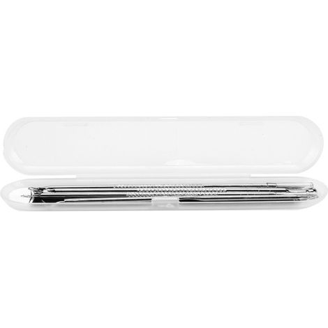 Lot double pointe pour retirer points noirs et comédons, aiguille à pression, outil de soin du visage en acier (1/5)