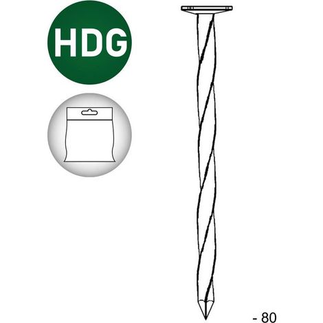 Pointe en Vrac Tête Plate (Tp) Carré Torsadé (Ct) Galvanisée à Chaud (Hdg) - 3.1x80 mm - 1 kg - D-Work (1/5)