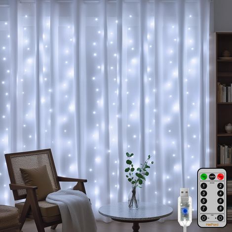 Guirlande LED 31V - 300 lampes, structure 3m x 3m avec 10 branches de 3m, 8 modes + mémoire,Déco idéale (1/5)