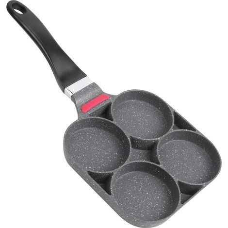 Plancha para panqueques de desayuno, sartén para hamburguesas de huevo, molde de sartén de aluminio con mango para cocinar.