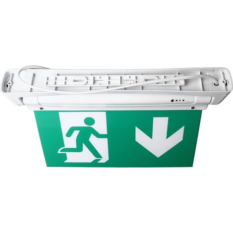 Panneau Sortie de Secours LED sur Batterie Signalétique Urgence Sécurité Acrylique ABS Vert AC85-265V (1/5)