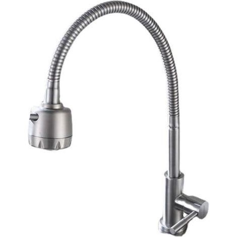 robinet universel à tube simple froid en acier inoxydable 304 pour cuisine robinet pivotant pour lavabo robinet simple froid pour évier à ouverture rapide