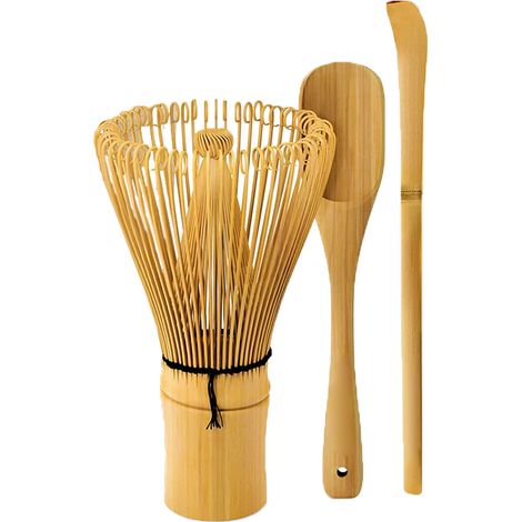 Matcha Whisk Set – Matcha Whisk, Traditional Spoon, Teaspoon. Handmade from natural bamboo