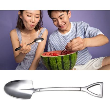 Rührlöffel aus Edelstahl, Wassermelonenlöffel, kreativer Mini-Löffel, Dessertlöffel für Obst und Eis (1/5)
