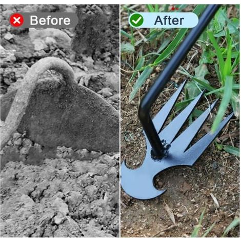 Manueller Unkrautstecher aus Edelstahl, Löwenzahnentferner, Unkrautmesser, Garten-Werkzeug zum Jäten und Unkrautziehen (Schwarz, 30 cm)