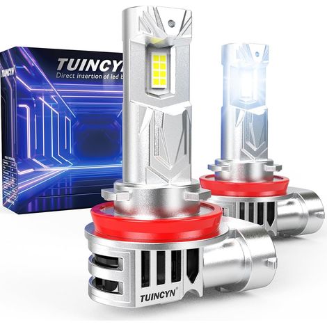 Ampoule H11 LED Voiture, 30000LM 600% Brillant 6000K Blanc, Ampoule LED Anti Erreur H8 H9, Ampoule Phare H11 12V, 1:1 Remplace Lampes pour Xénon Halogènes, 2 Ampoules (1/5)