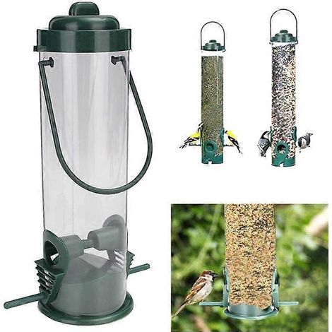 Mangeoire à oiseaux d'extérieur portable pour oiseaux sauvages, en plastique, pour parcs et jardins, avec récipient pour nourrir les arbres (1/2)