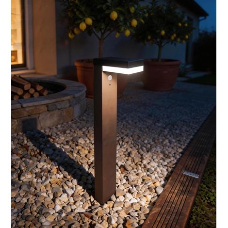 Borne solaire extérieure LED VENUS noire 70 cm avec détecteur - 3 (1/5)
