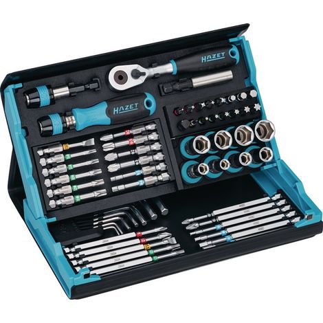 Surtido  de puntas  SmartCase 2200SC-32  de 59  piezas. Plano/PH/PZD/TX/TX  con pasador/6  cantos.