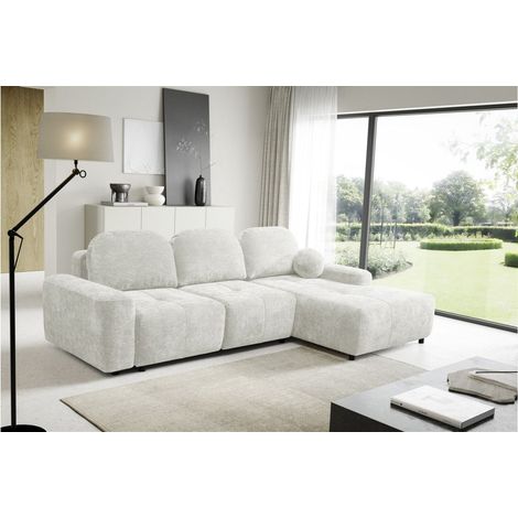 Ecksofa Schlafsofa Sofa ARGOS in Stoff Vibe Creme Ottomane Rechts (1/5)