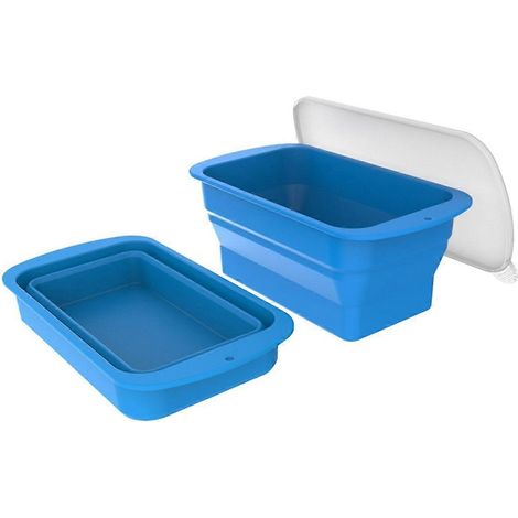 2er-Pack Eiswürfelform, zusammenklappbar und stapelbar, Silikonform, Eiswürfelbehälter, B-- (1/5)