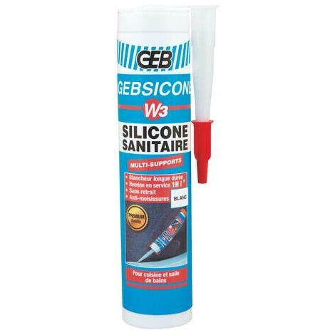 Silicone Gebsicone W2 sanitaire et matériaux synthétiques 310ml blanc GEB