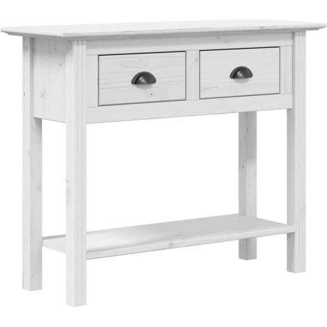 Meuble console d'entrée moderne avec tiroirs 91 x 35 x 74 cm bois de pin blanc DEC031729