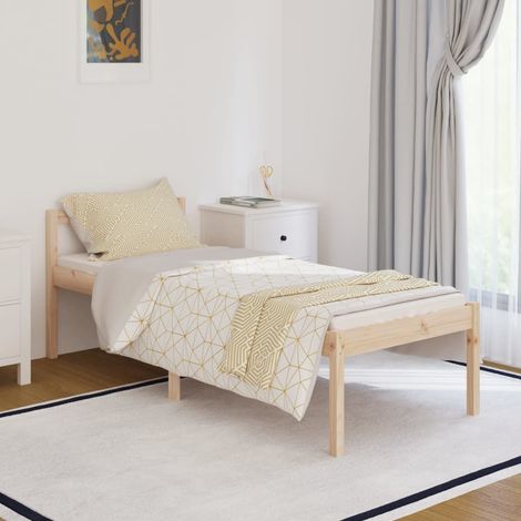 Cadre De Lit Moderne: Simple - Lit Simple - Bois massif 75x190 cm Petit simple Chic-601753 (1/5)