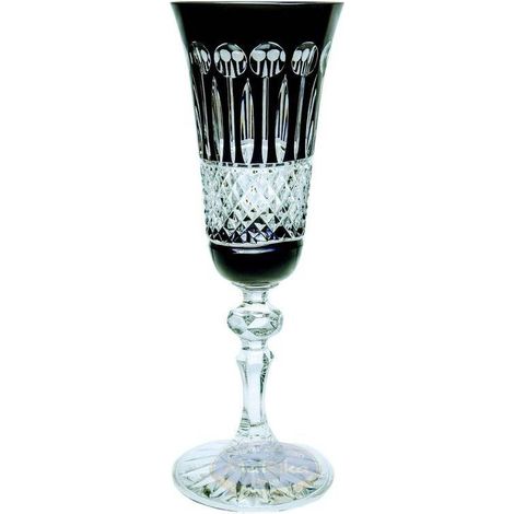Verres à champagne en cristal noir 150 ml, style français (1/3)