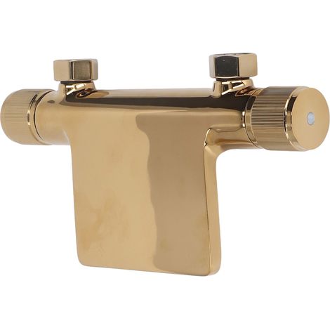 Wandmontierte Badewannenarmatur aus Edelstahl, Wasserfallauslauf, Waschtisch-/WC-Armatur, G1/2-Innen-/Außengewinde, goldfarben (1/5)