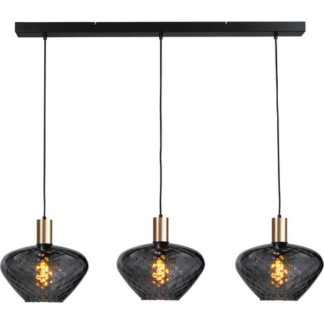 Lampe suspendue 3 lumières - dorée - Porto avec verres transparents Blossom - 2711-05-02-100-3-8 (1/3)