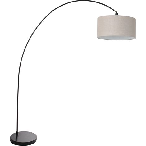 Mexlite - lámpara de pie - Solva - negro - lino metal - lámpara