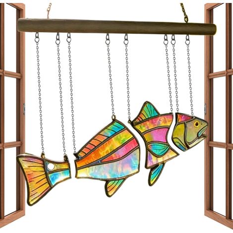 Décoration pour Sapin Pendentif Poisson Décoratif 2D en Acrylique Coloré Ornement Poisson Arc-en-Pour Mur pour Salon Chambre Balcon Jardin Intérieur Rebords Fenêtre Fêtes (1/5)