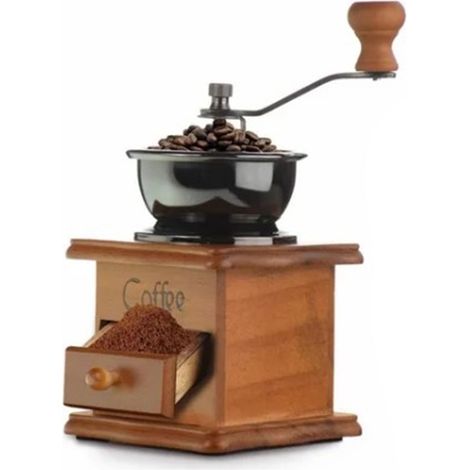 Handkaffeemühle im Retro-Stil aus Italien, tragbar, aus braunem Edelstahl, mit Handgriff, für den Heimgebrauch (1/5)