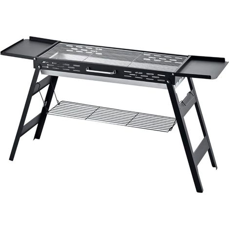 TrAdE Shop Traesio - Barbecue Portatile Pieghevole Campeggio Picnic A Carbone Ripiani Laterali Griglia 638969 - (1/5)