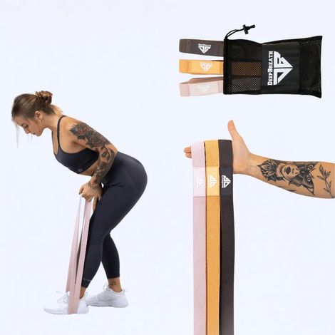 Fitness-Widerstandsbänder aus Stoff – Karamell-Kaffee-Powerband