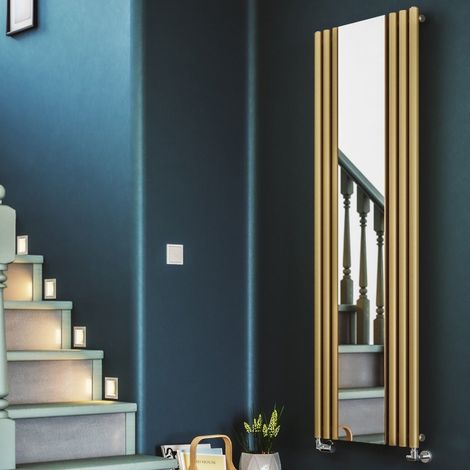 Terma Rolo Designer Radiator Brass Mirror Vertical 1800 x 590mm Central Heating (1/5)