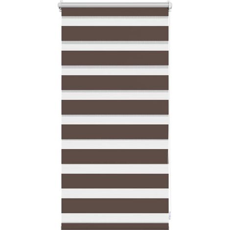 Maison Exclusive - Store vénitien Zebra 40,9 x 100 cm, largeur du tissu 36,7 cm, couleur café (1/5)