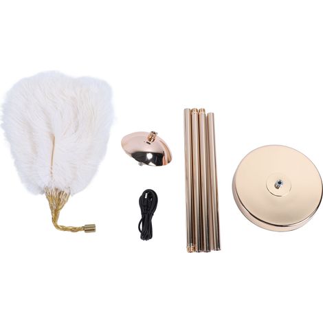 Lampadaire LED à Plumes D'Ostrich 61 Inch USB Dimmable Blanc (1/4)