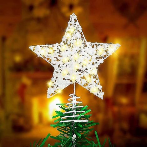 25-26 1 Décoration de sapin de Noël avec 20 étoiles lumineuses LED, deux modes d'éclairage, pour sapin de 90 cm à 3 m de haut. (1/3)