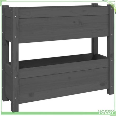 Jardinière - FAFEICY - 823943 - Gris - Bois de pin massif - 77x25x66 cm (1/5)