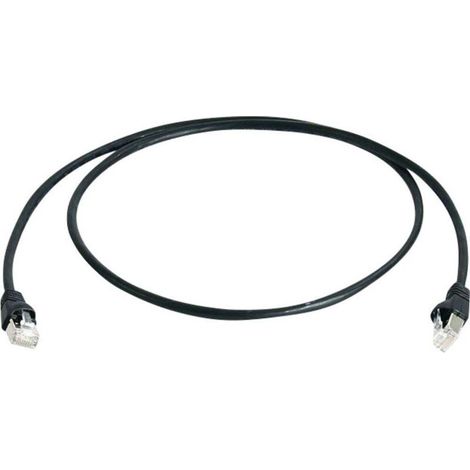 Câble de raccordement réseau informatique RJ45 100008033 CAT 6a S/FTP noir 0.25 m Y623841 (1/2)