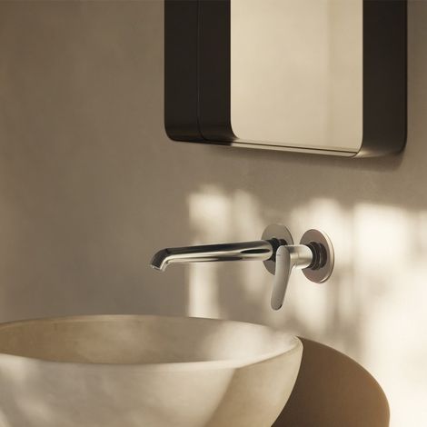 Façade Mitigeur Lavabo Botte 2 trous bec 18 cm Chromé - CRISTINA ONDYNA BT25751 (1/3)