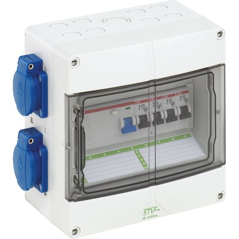 SPELSBERG Steckdosen-Kombi Kst gr I 4Steckd IP44 LS-Schalter FI mit IFN 0,03 A (Standard) (1/5)