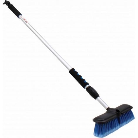 Balai-brosse télescopique pour nettoyage extérieur – Longueur 1.02 à 1.725 mètres – Poils doux et pare-chocs en caoutchouc (1/5)