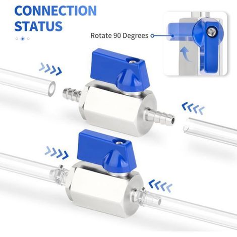 Vanne À Bille - Raccord Cannellé 6 Mm - Acier Inoxydable 304 - Pression De Travail 6 Mpa - Température -20 À 150 °C - Pour Systèmes D'irrigation Et De Canalisations - 1 Pièce (1/5)