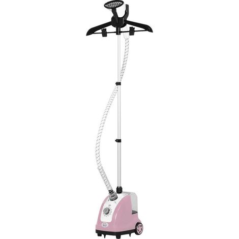 Défroisseur vapeur vertical défroisseur à vêtements 1,4 L 1950 W débit vapeur 32g/min tige telescopique rose noir (1/5)
