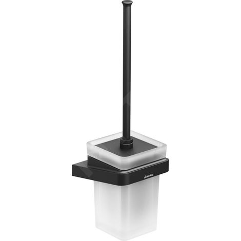 Ravak 10° - Brosse WC avec support, noir / verre X07P566 (1/4)