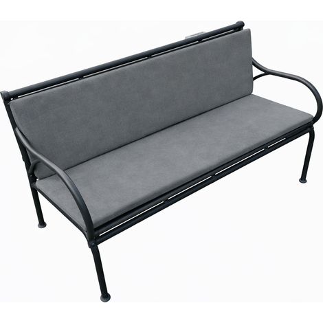 Bertoni Graues, wasserdichtes Gartenkissen für Schaukelbank 120x40+40, abnehmbarer Bezug (1/5)
