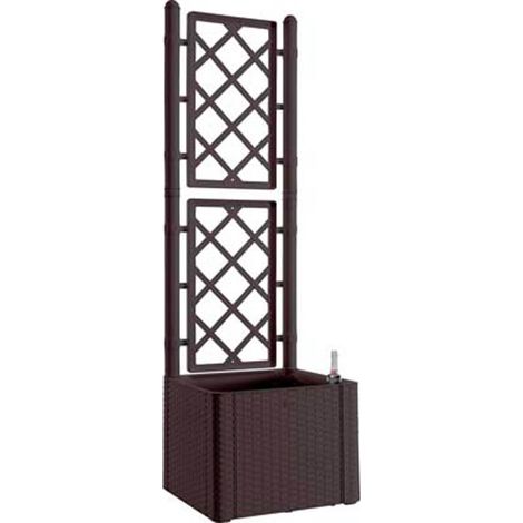 Fioriera natural deluxe moka quadra con spalliera - cm.43x43x142h. - lt. 35 (1/2)