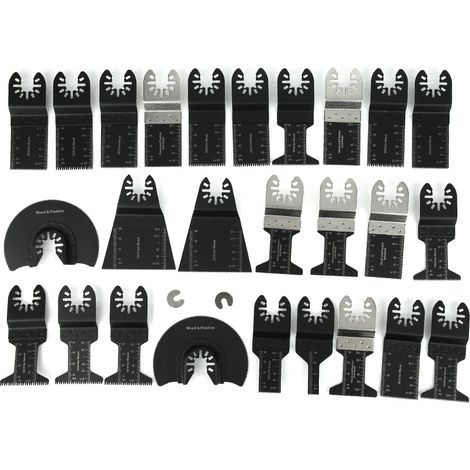 Lot de 28 lames oscillantes multifonctions en acier haute carbone pour scie à bois et accessoires de bricolage (1/5)
