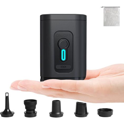 2 Pompe à vide rechargeable sans fil, pompe à sac de rangement sous vide portable, adaptée à la compression des vêtements et des couvertures (noir) (1/5)