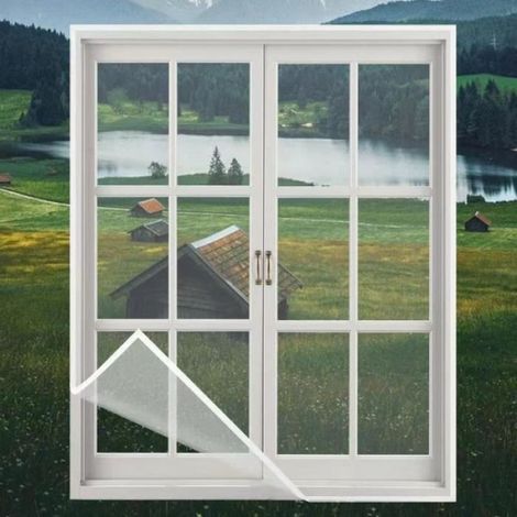 Moustiquaire - - 2 PCS - 130 x 100 cm - Fixation auto agrippante - Fibre de verre (1/4)