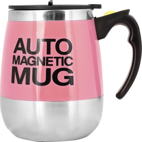 Magnetischer Kaffeebecher mit automatischer Rührfunktion zum Mischen von Tee und anderen Getränken (Pink) (1/5)