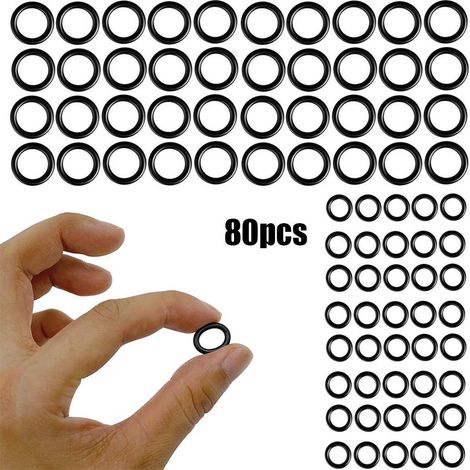 O-ring per idropulitrici ad alta pressione, adatti per raccordi rapidi da 1/4 di pollice e 3/8 di pollice, 80 pezzi per confezione.