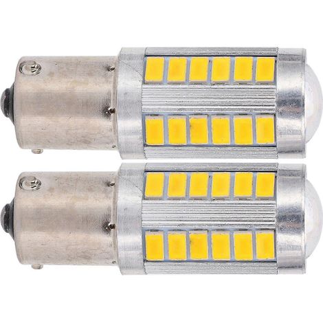 Ampoule LED 1156 pour voiture, ampoule haute performance 5630 33SMD pour clignotants, feux stop, feux arrière, feux de jour, feux de brouillard, lumière jaune