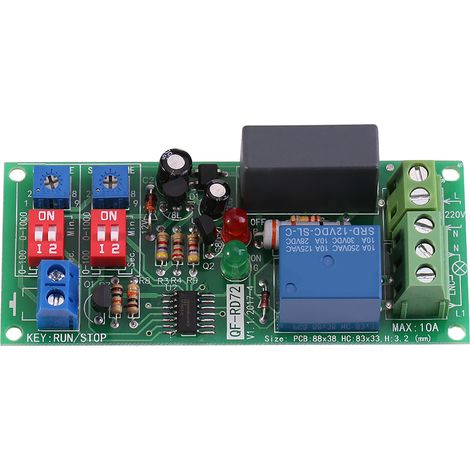 1pcs Module Temporisateur Réglable Cycle Infini AC100V-250V Retard Marche/Arrêt Relais (1/5)